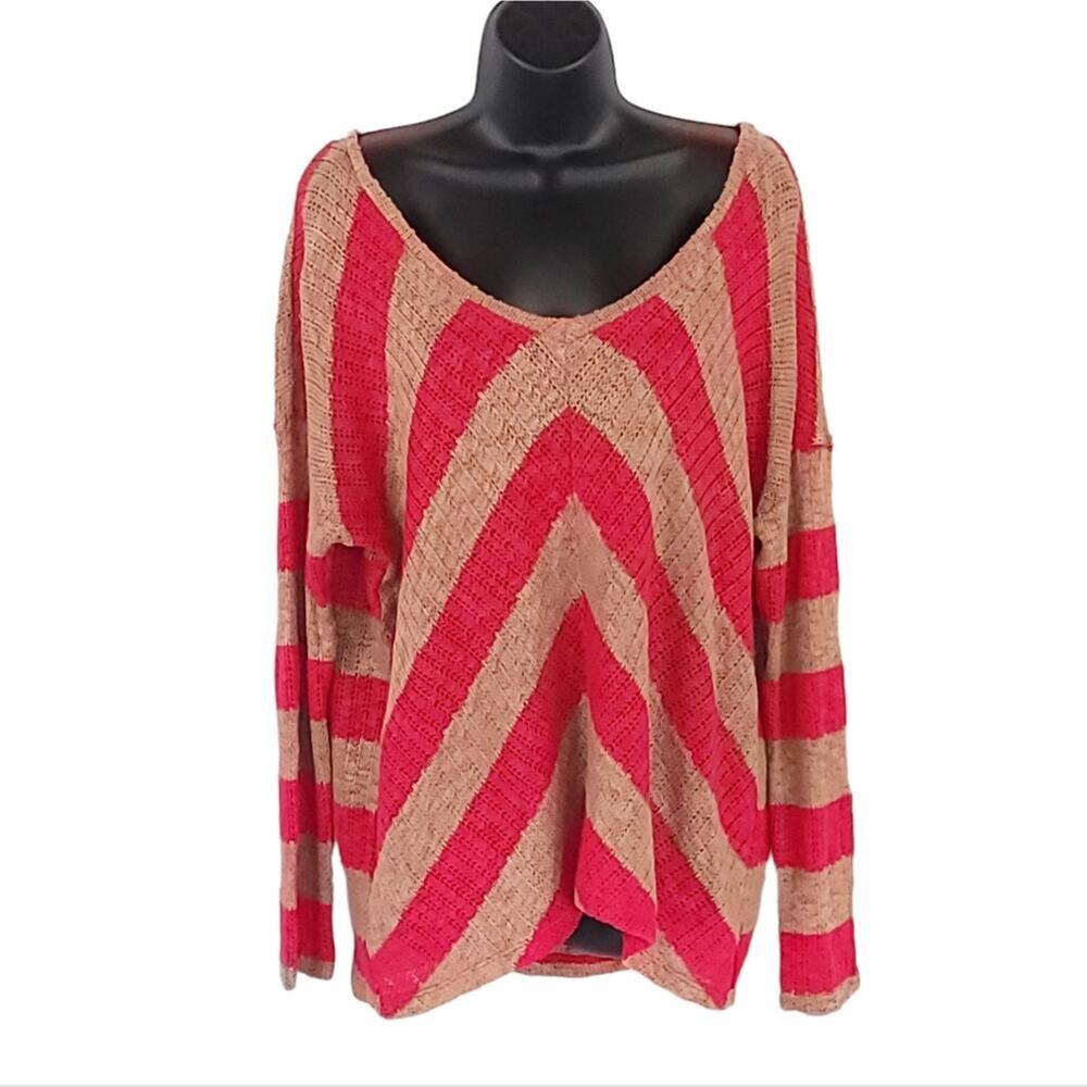 Splendid Stripe Sweater Scoop Neck Lightweight Knit